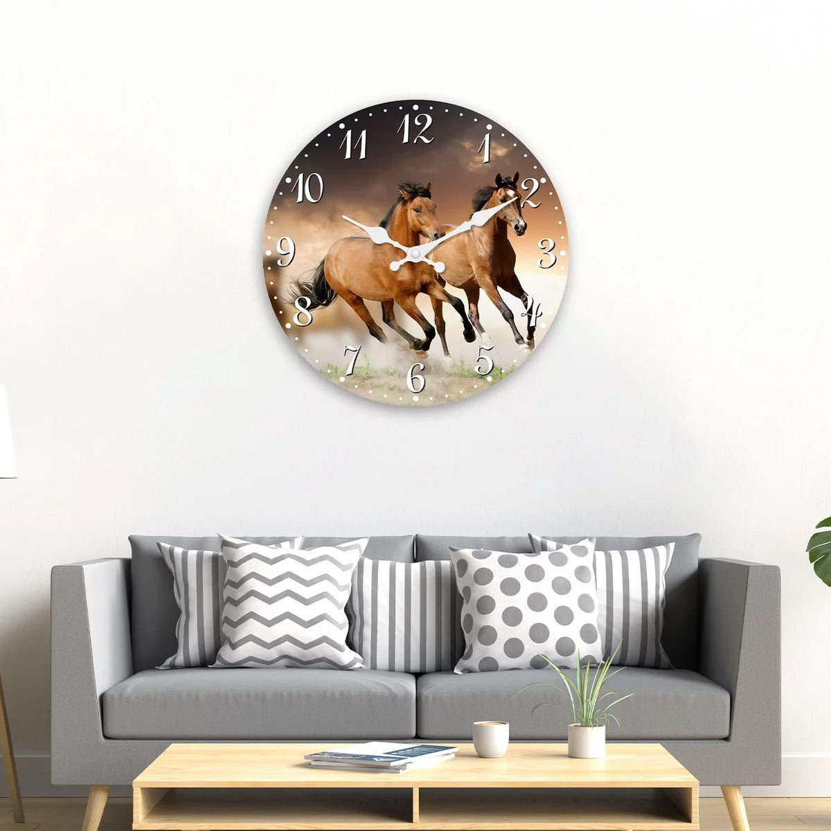 Orologio da parete cavallo legno silenzioso