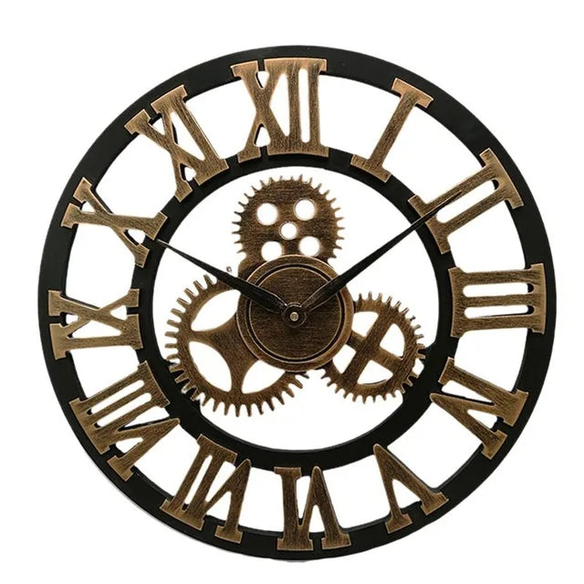 Orologio da parete con ingranaggi a vista