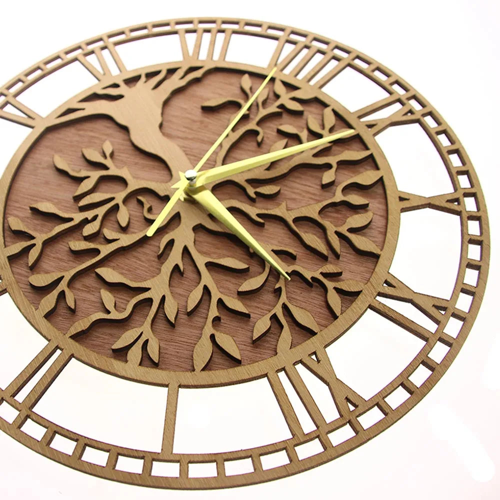 Orologio da parete in legno albero della vita