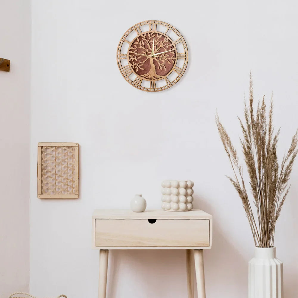Orologio da parete in legno albero della vita