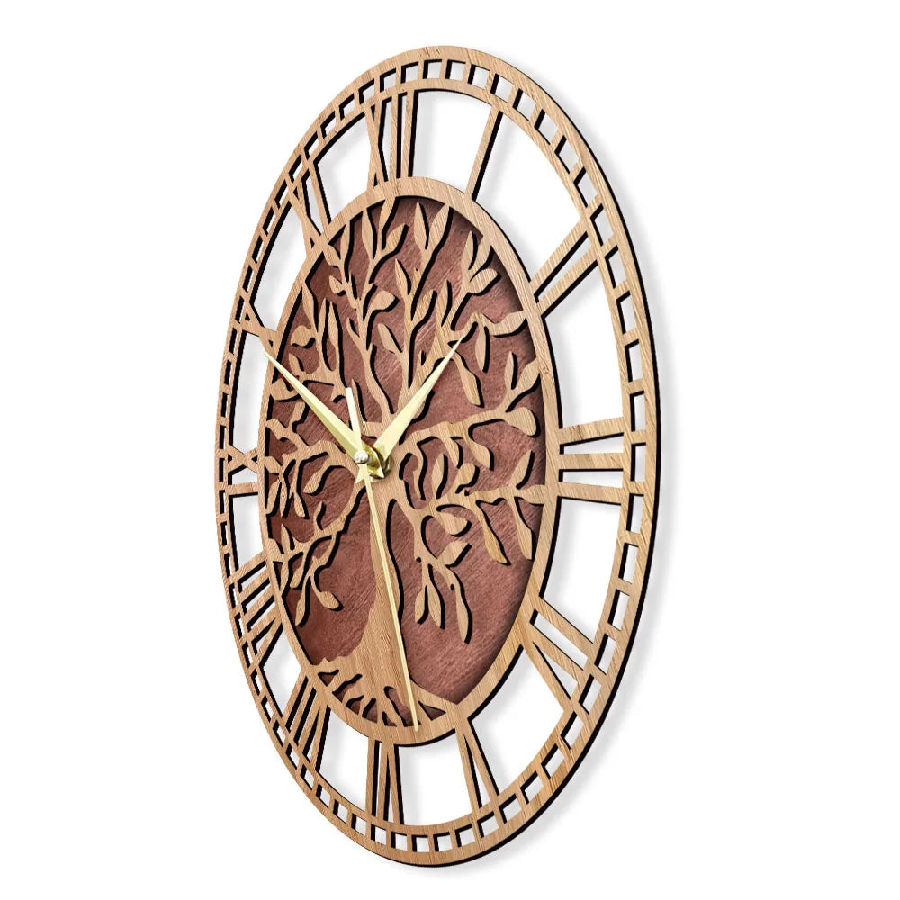 Orologio da parete in legno albero della vita