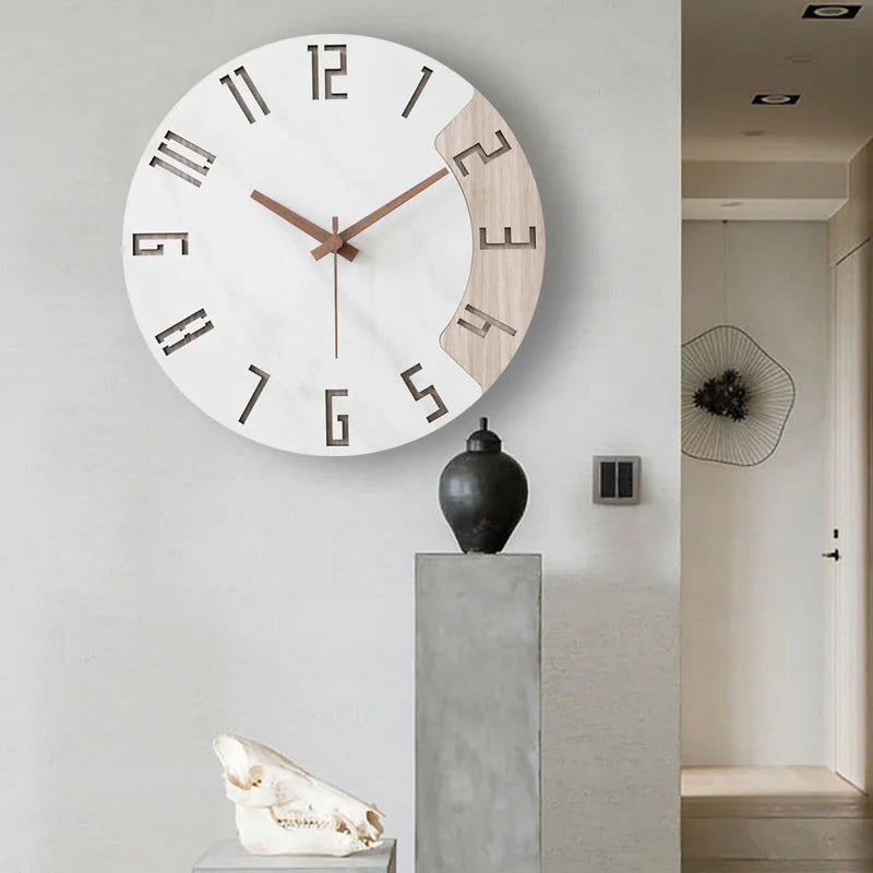 Orologio da parete in legno bianco