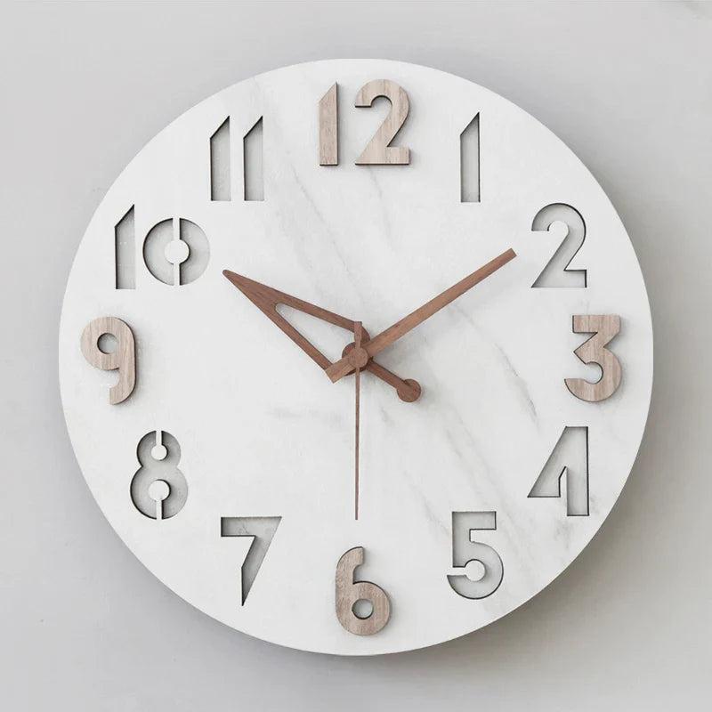 Orologio da parete in legno bianco