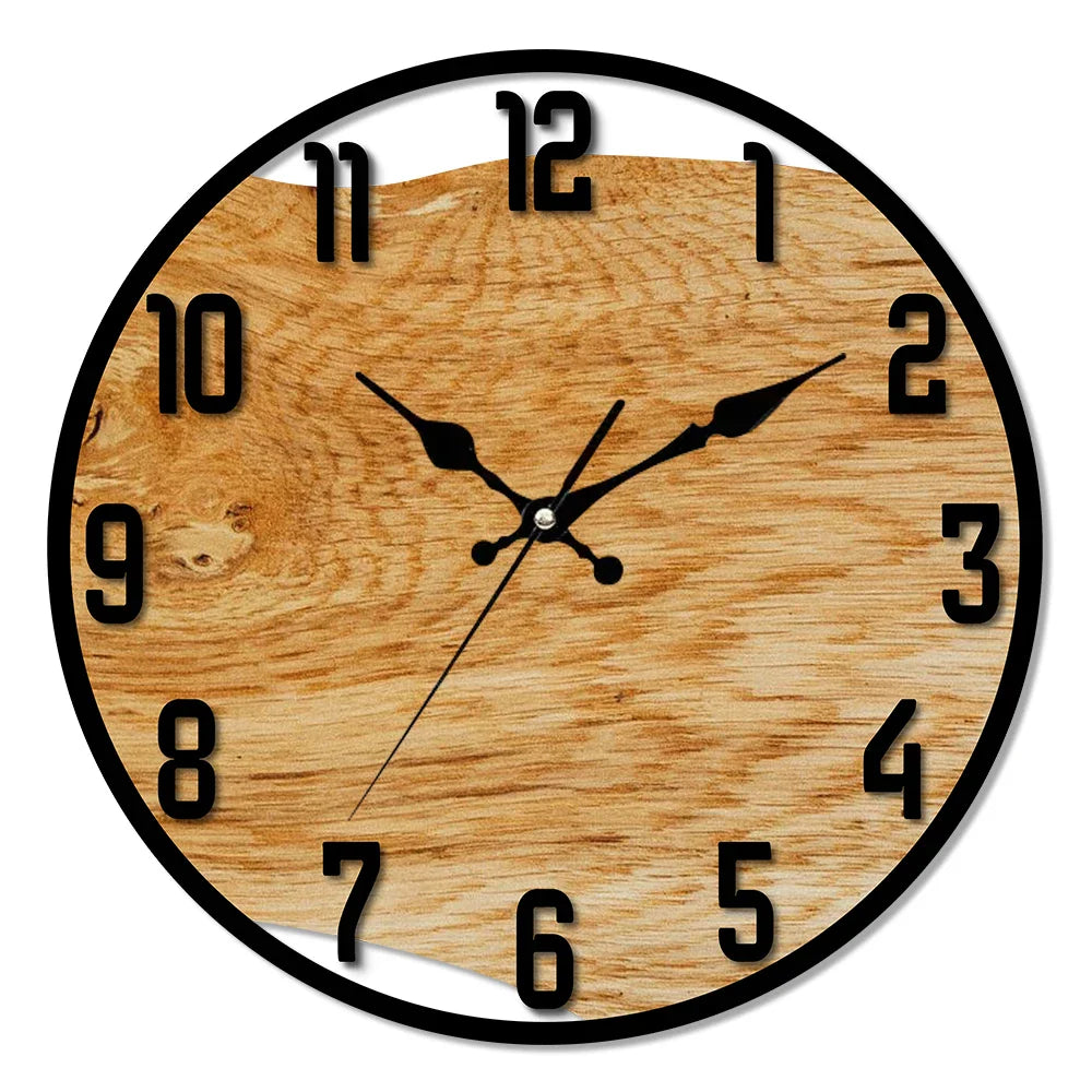 Orologio da parete in legno e resina