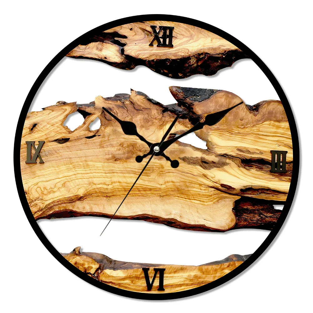 Orologio da parete in legno e resina