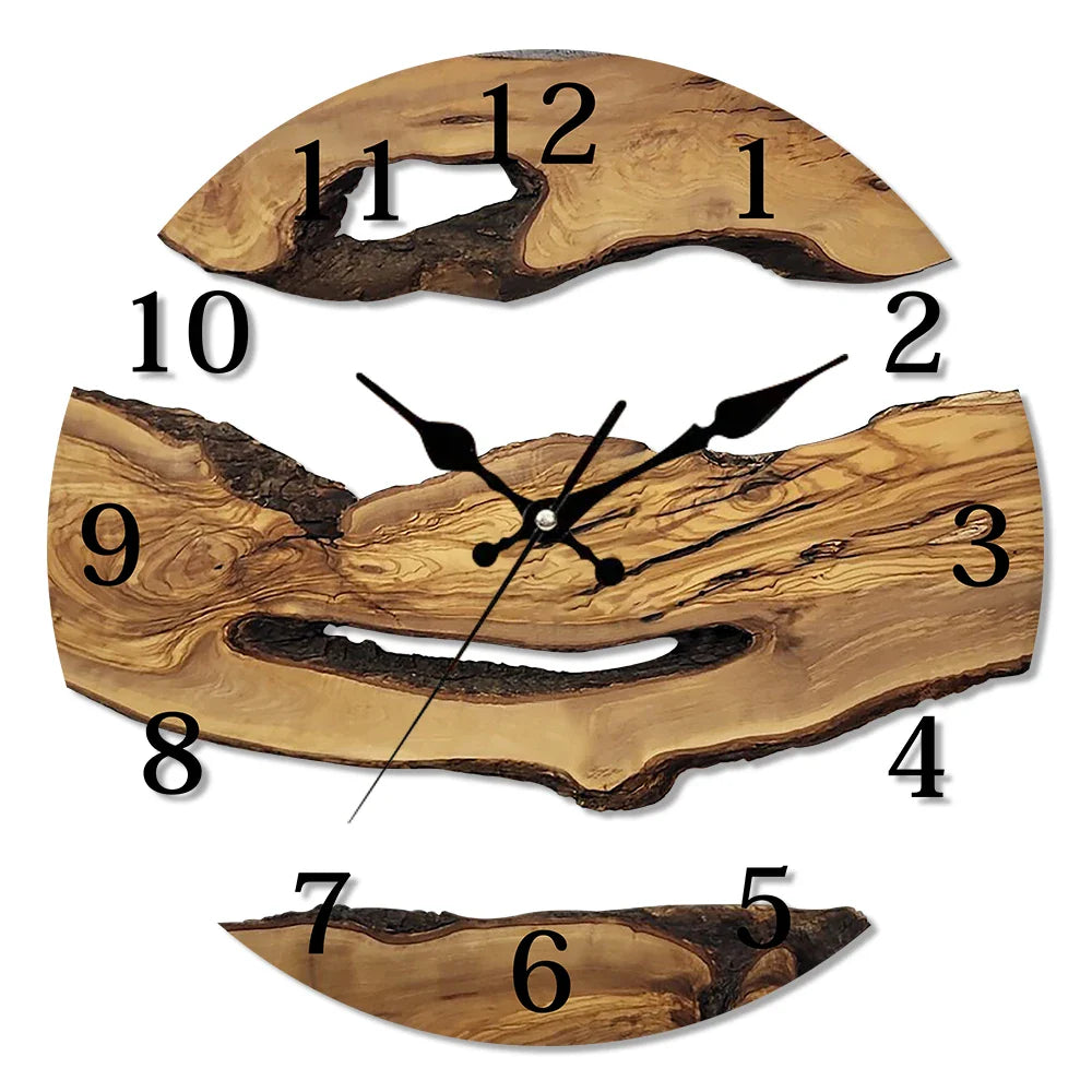 Orologio da parete in legno e resina