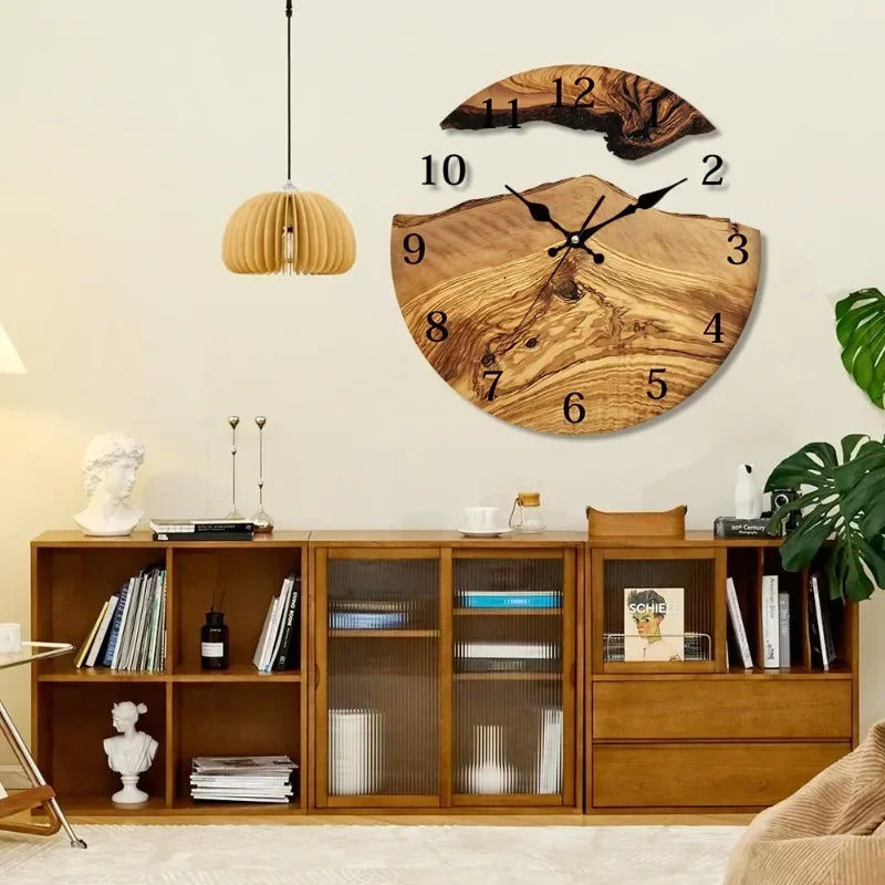 Orologio da parete in legno e resina