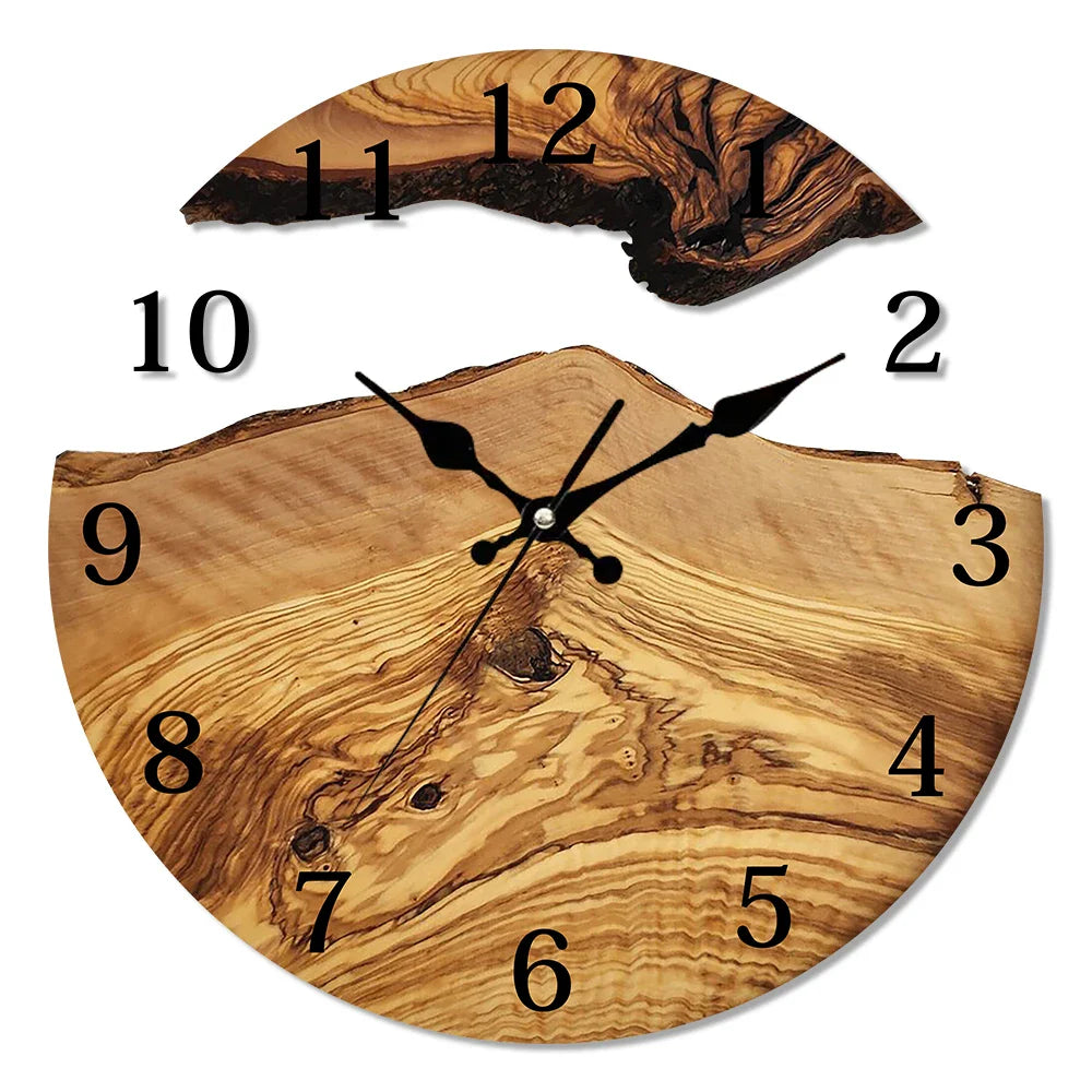 Orologio da parete in legno e resina