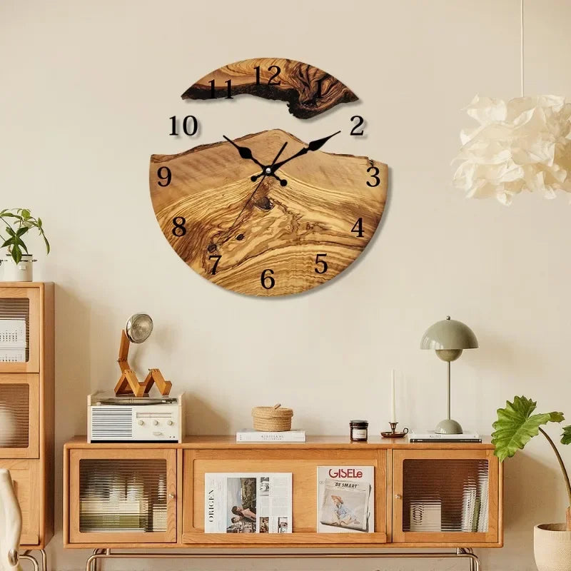 Orologio da parete in legno e resina