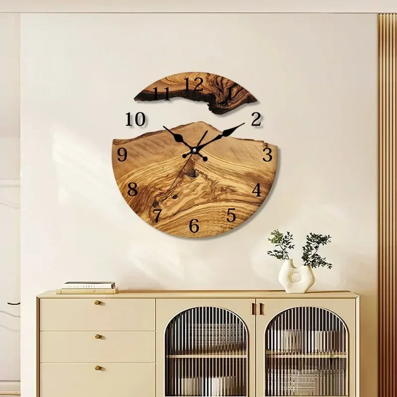 Orologio da parete in legno e resina