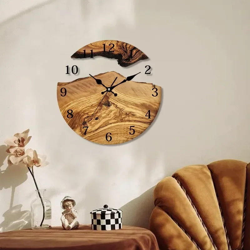 Orologio da parete in legno e resina