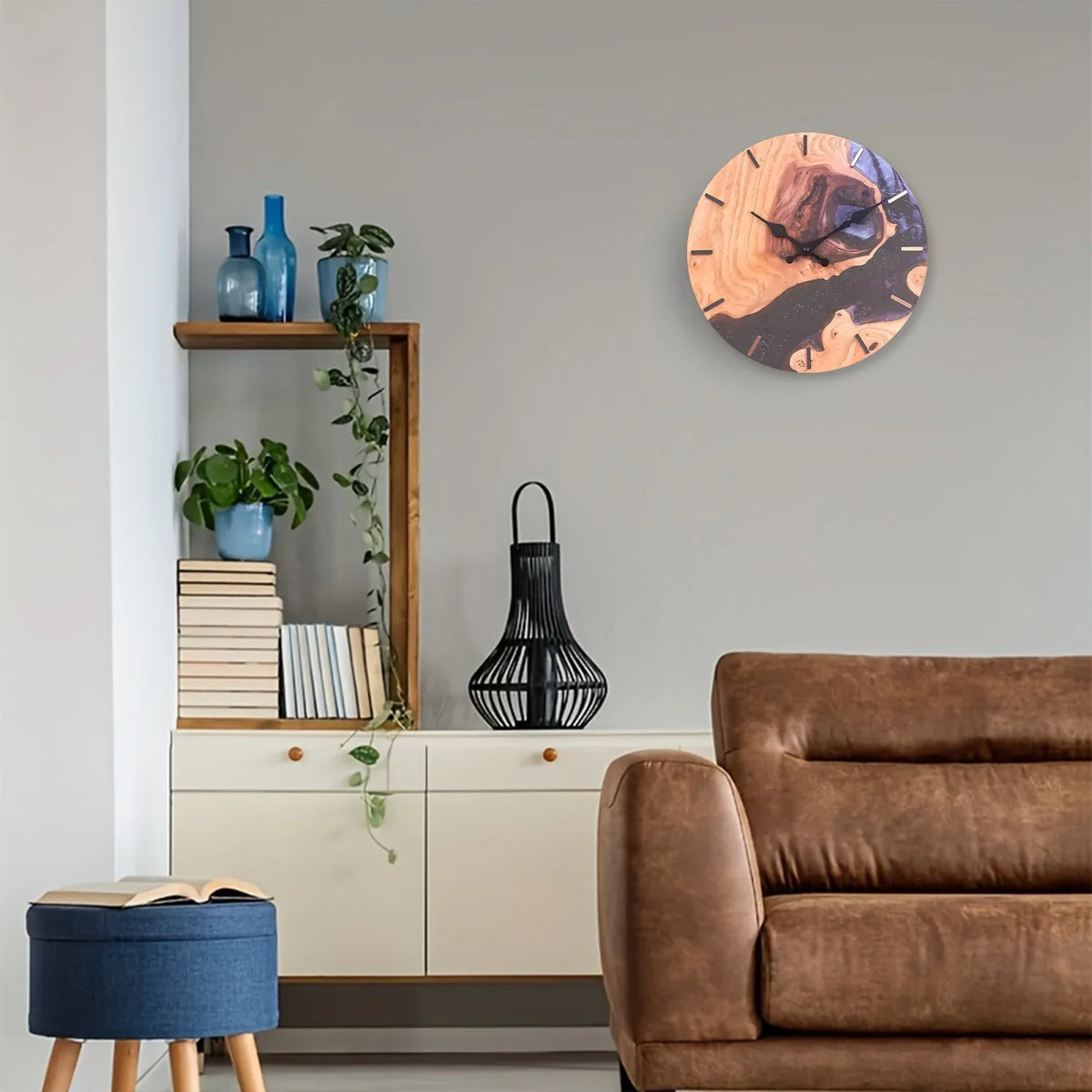 Orologio da parete in legno grezzo