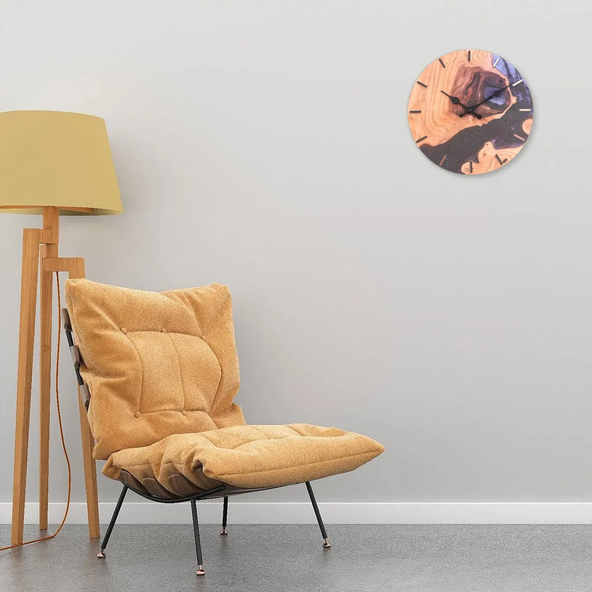 Orologio da parete in legno grezzo