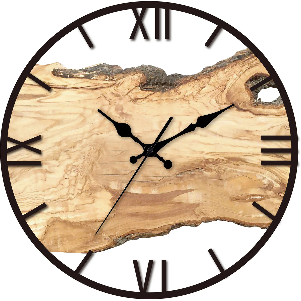 Orologio da parete in legno intagliato