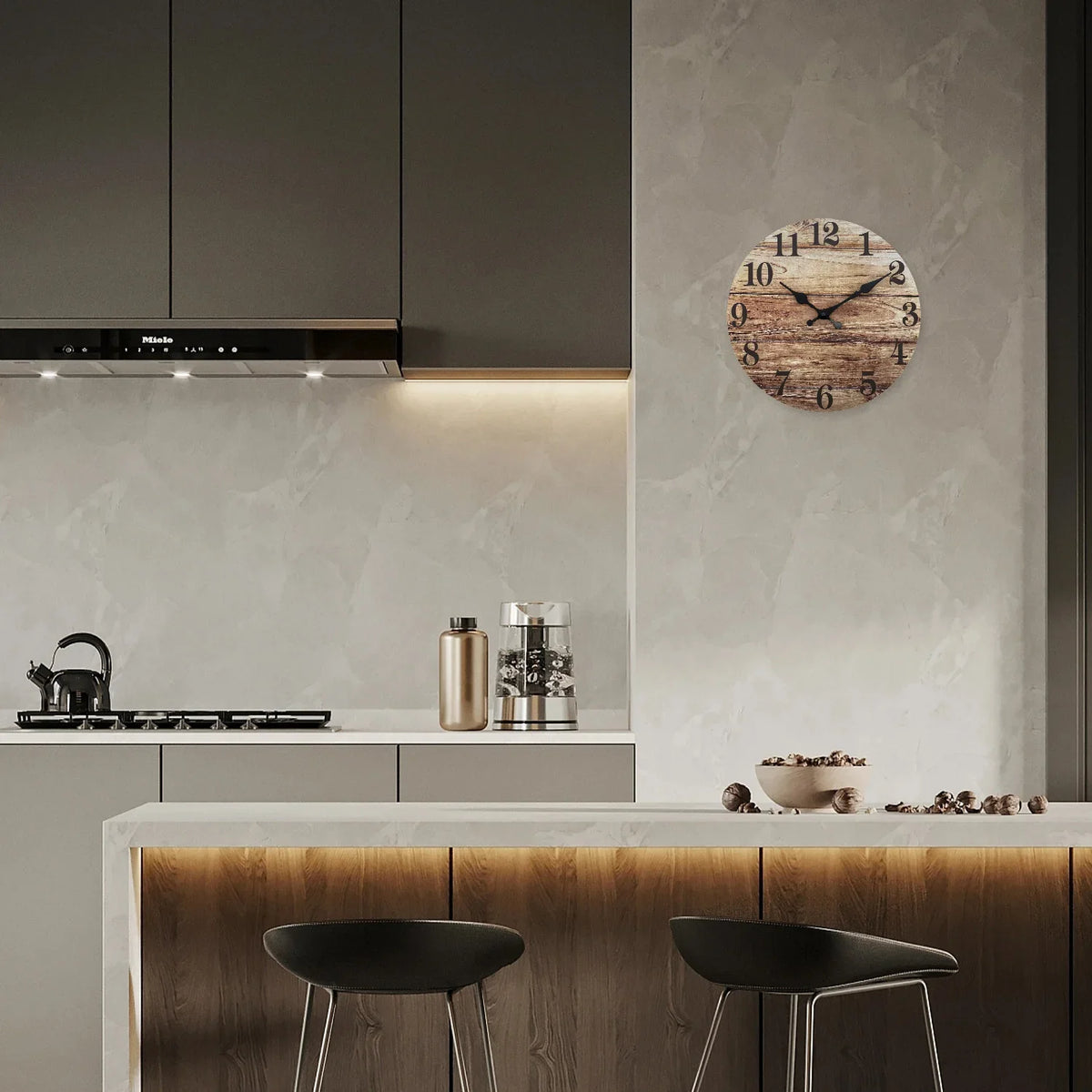 Orologio da parete in legno per cucina