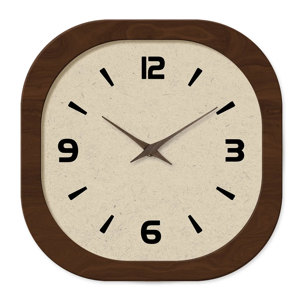 Orologio da parete in legno quadrato