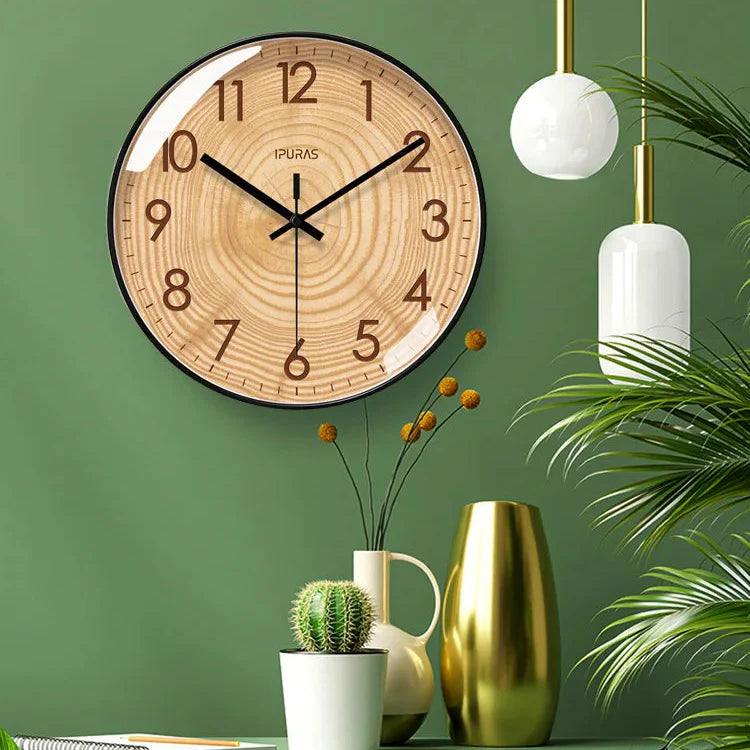 Orologio da parete in legno rotondo