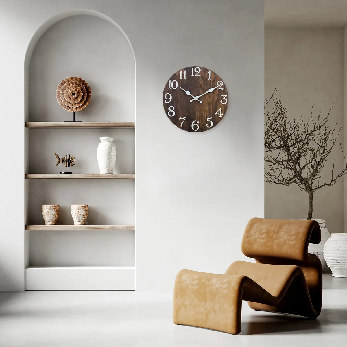 Orologio da parete in legno scuro