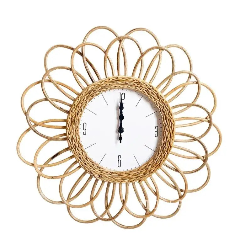 Orologio da parete in rattan silenzioso