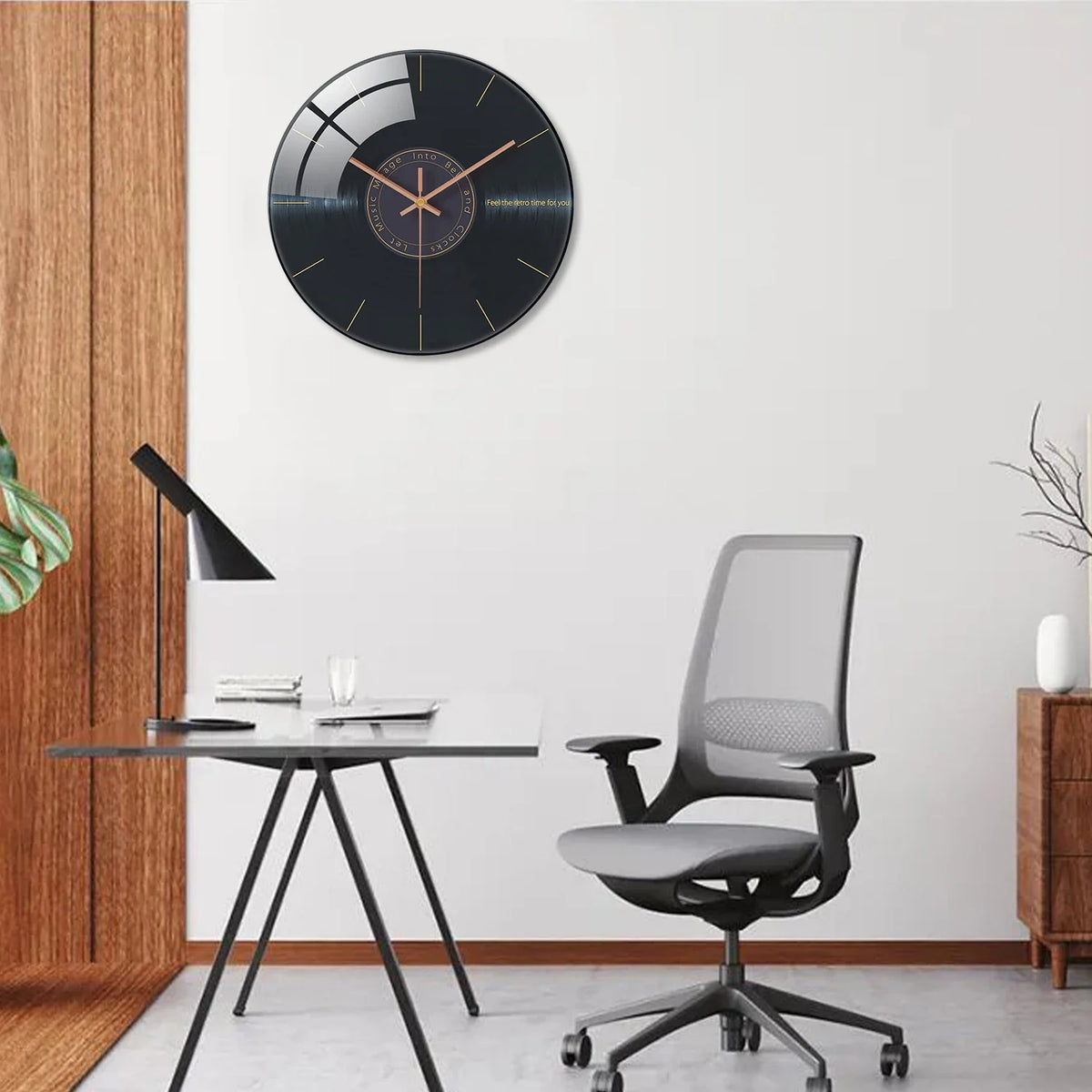 Orologio da parete in vetro disco vinile