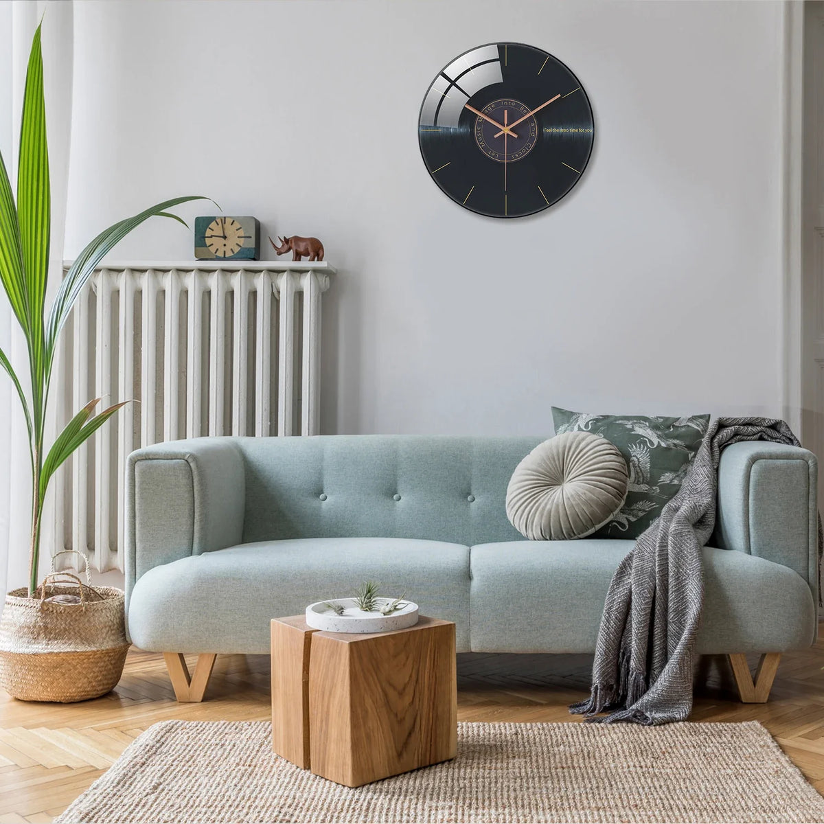 Orologio da parete in vetro disco vinile