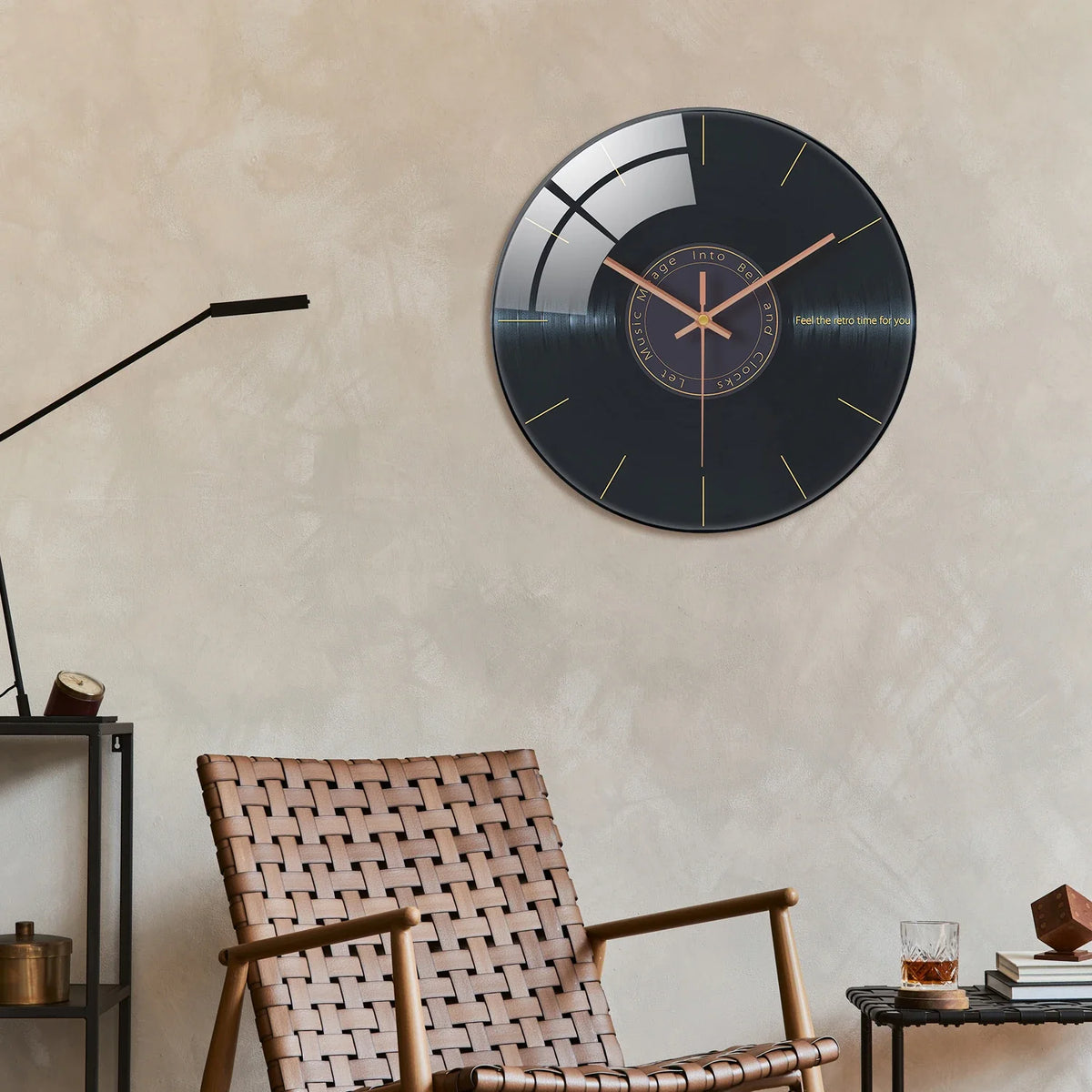 Orologio da parete in vetro disco vinile