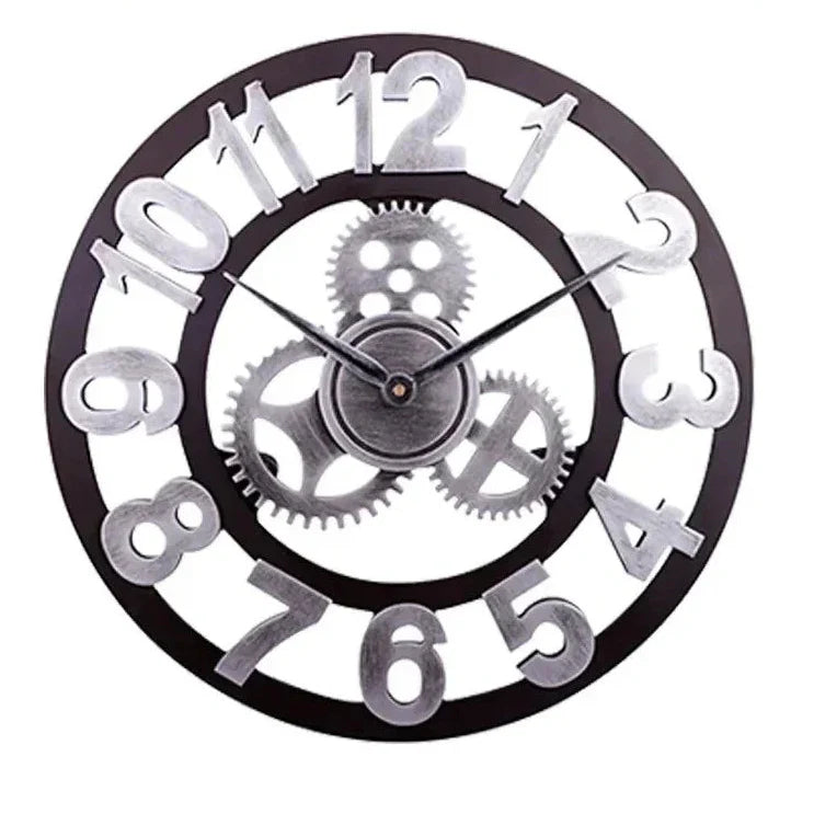 Orologio da parete particolare con ingranaggi a vista