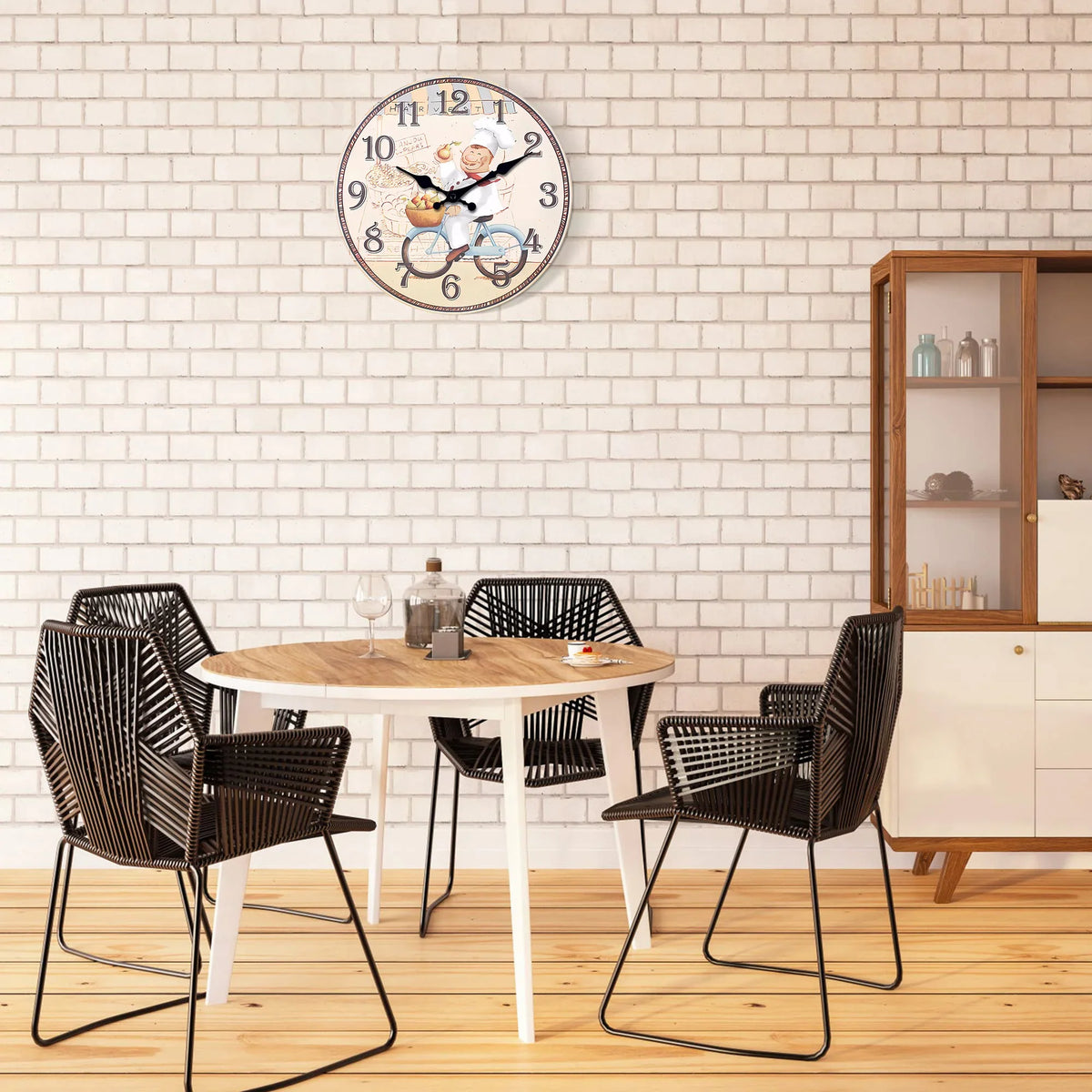 Orologio da parete per cucina in legno