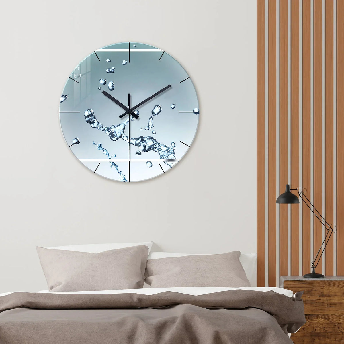 Orologio da parete per soggiorno in vetro