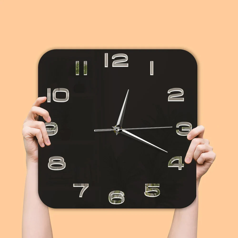 Orologio da parete quadrato in vetro