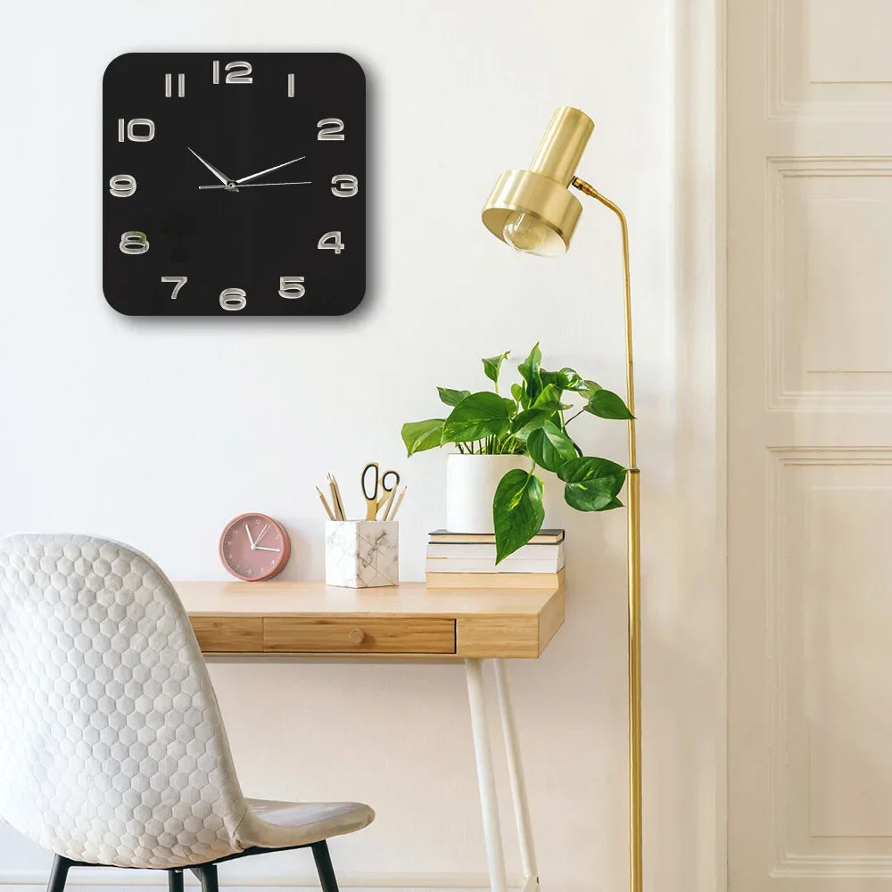Orologio da parete quadrato in vetro