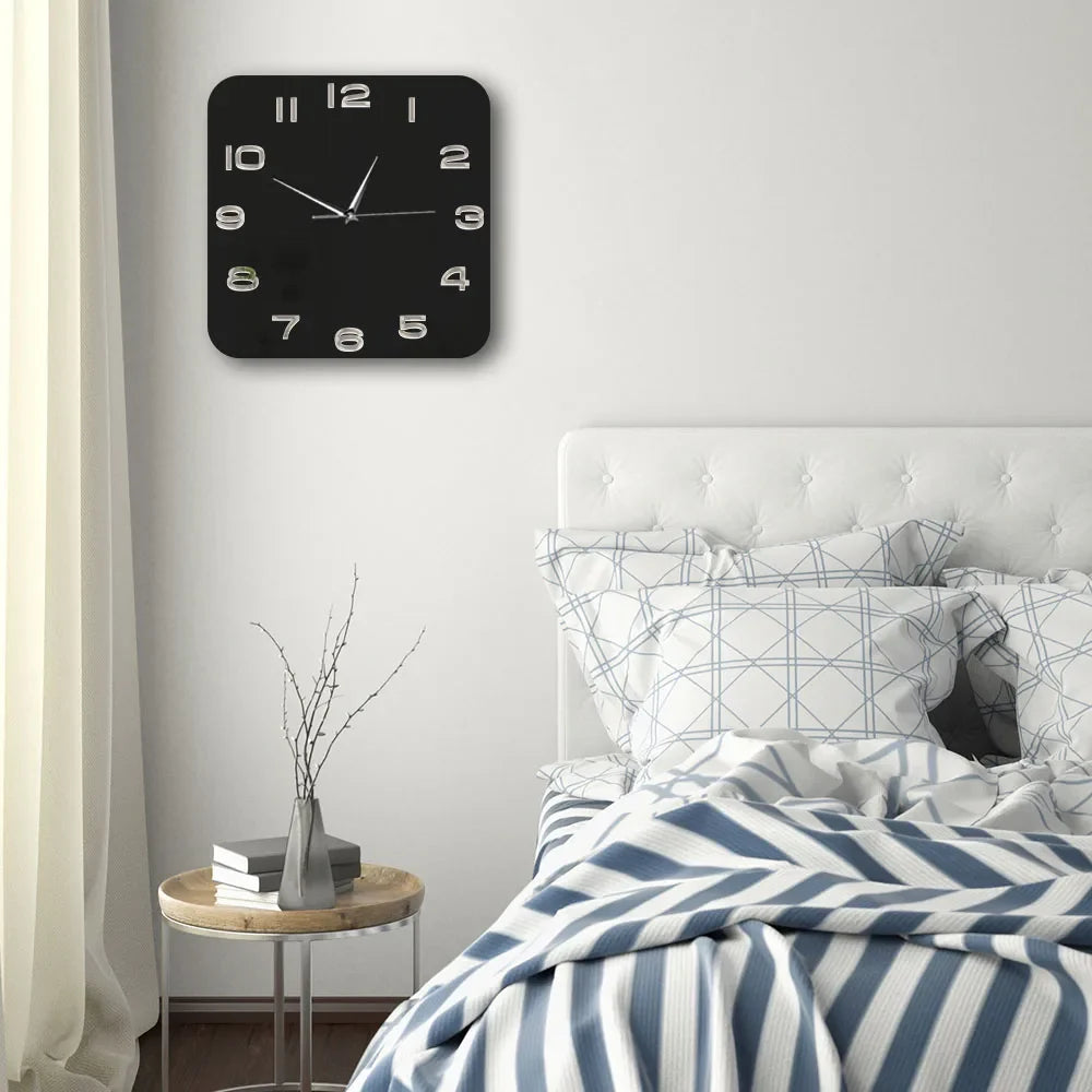 Orologio da parete quadrato in vetro