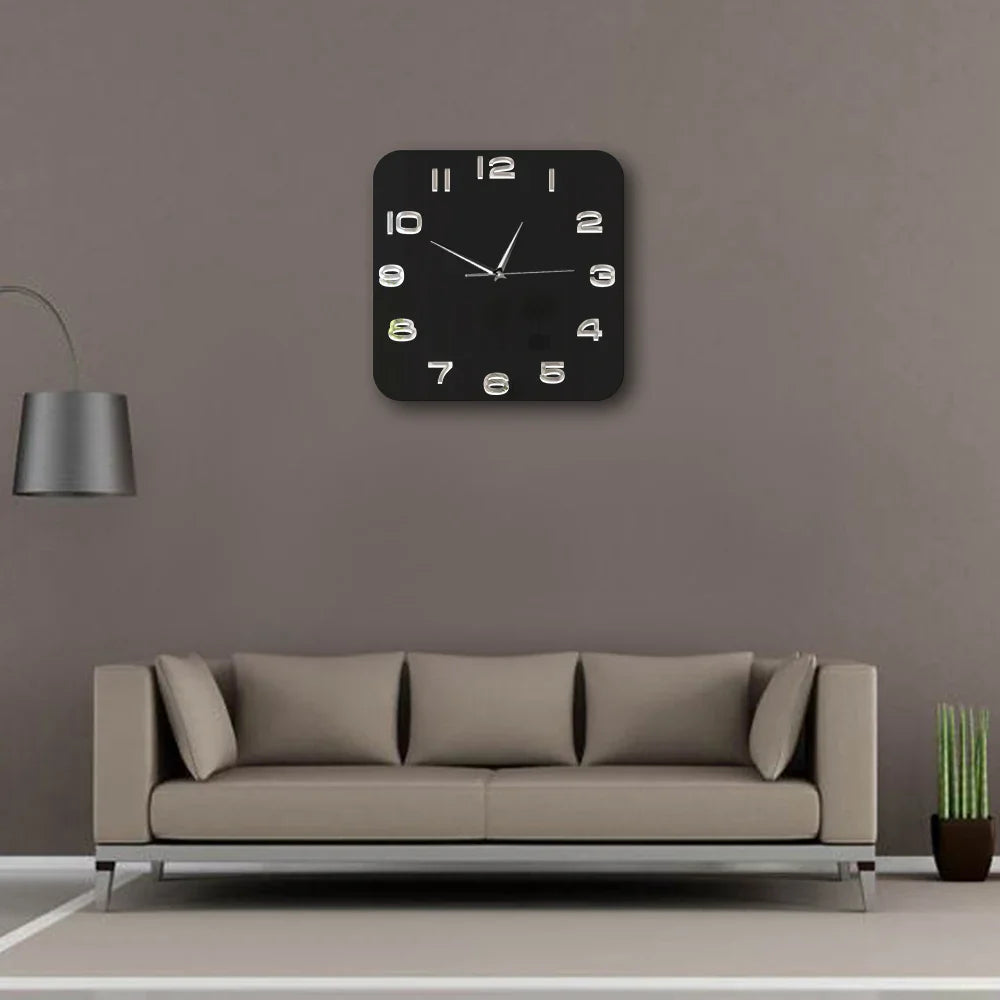 Orologio da parete quadrato in vetro