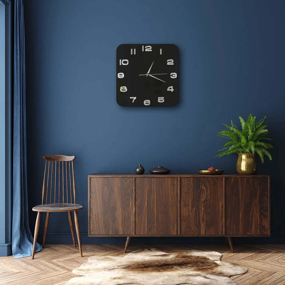Orologio da parete quadrato in vetro