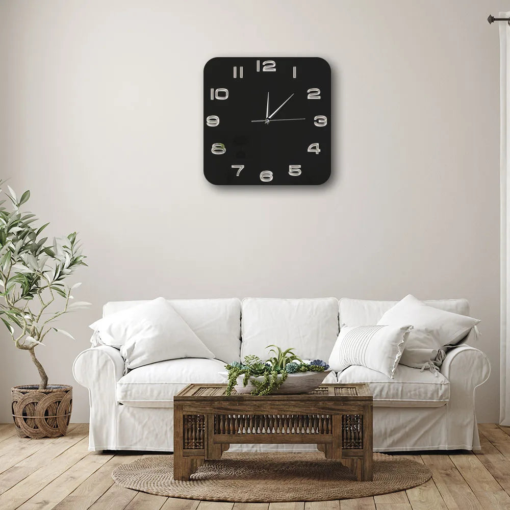 Orologio da parete quadrato in vetro