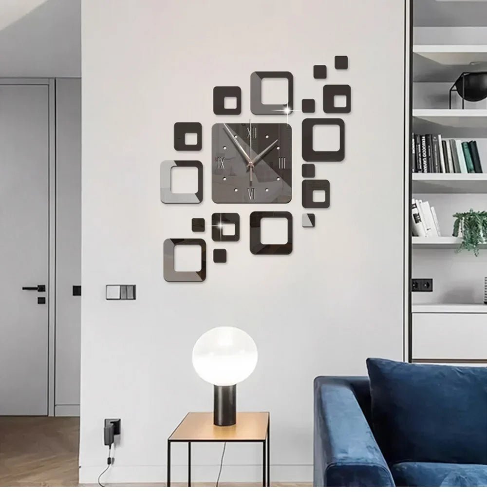 Orologio da parete quadrato nero