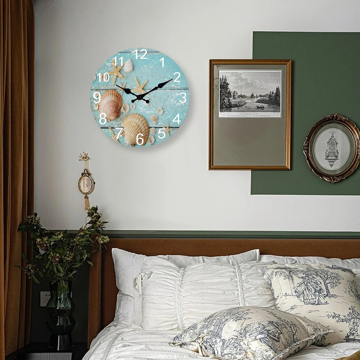 Orologio da parete silenzioso marine e conchiglie
