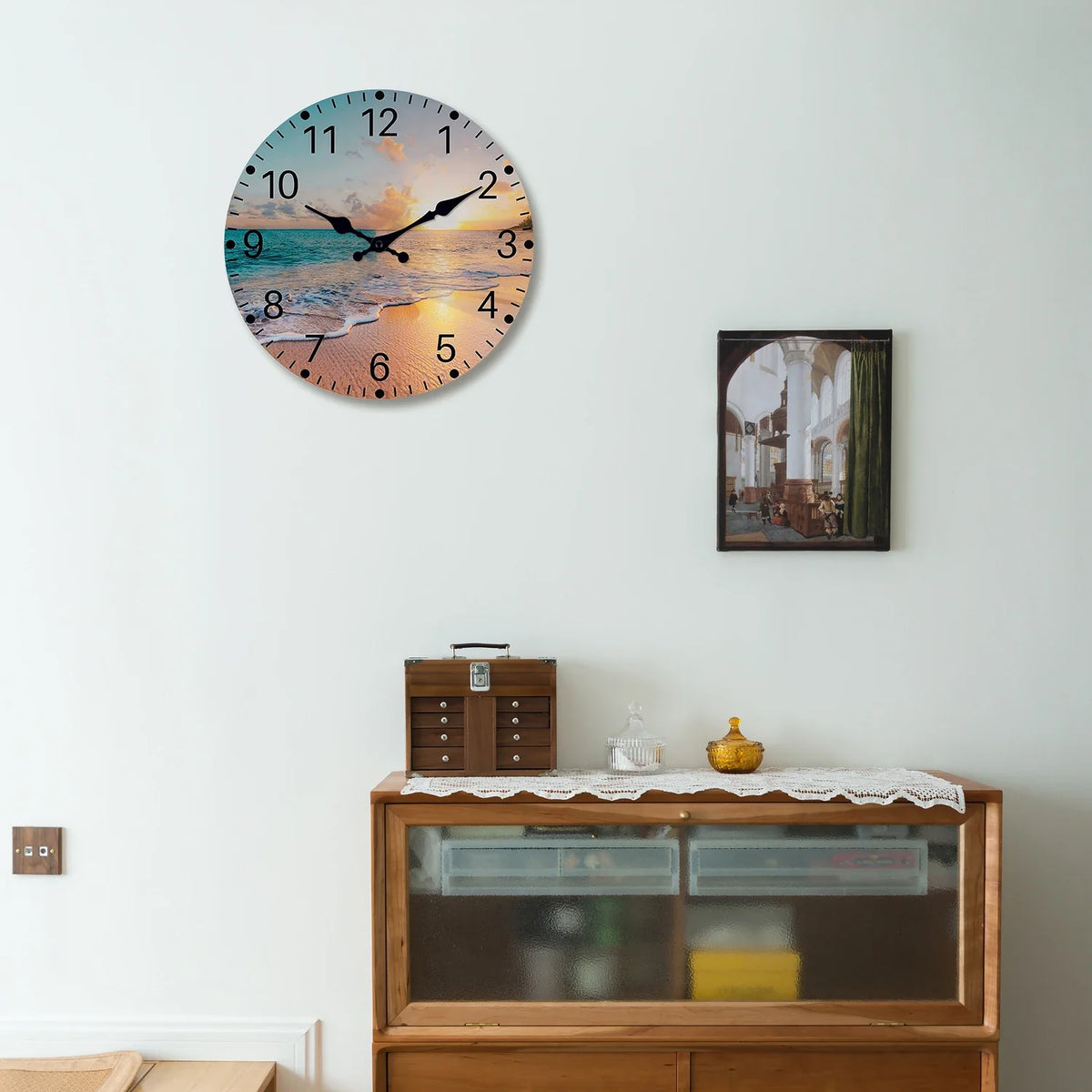 Orologio da parete silenzioso marine e conchiglie