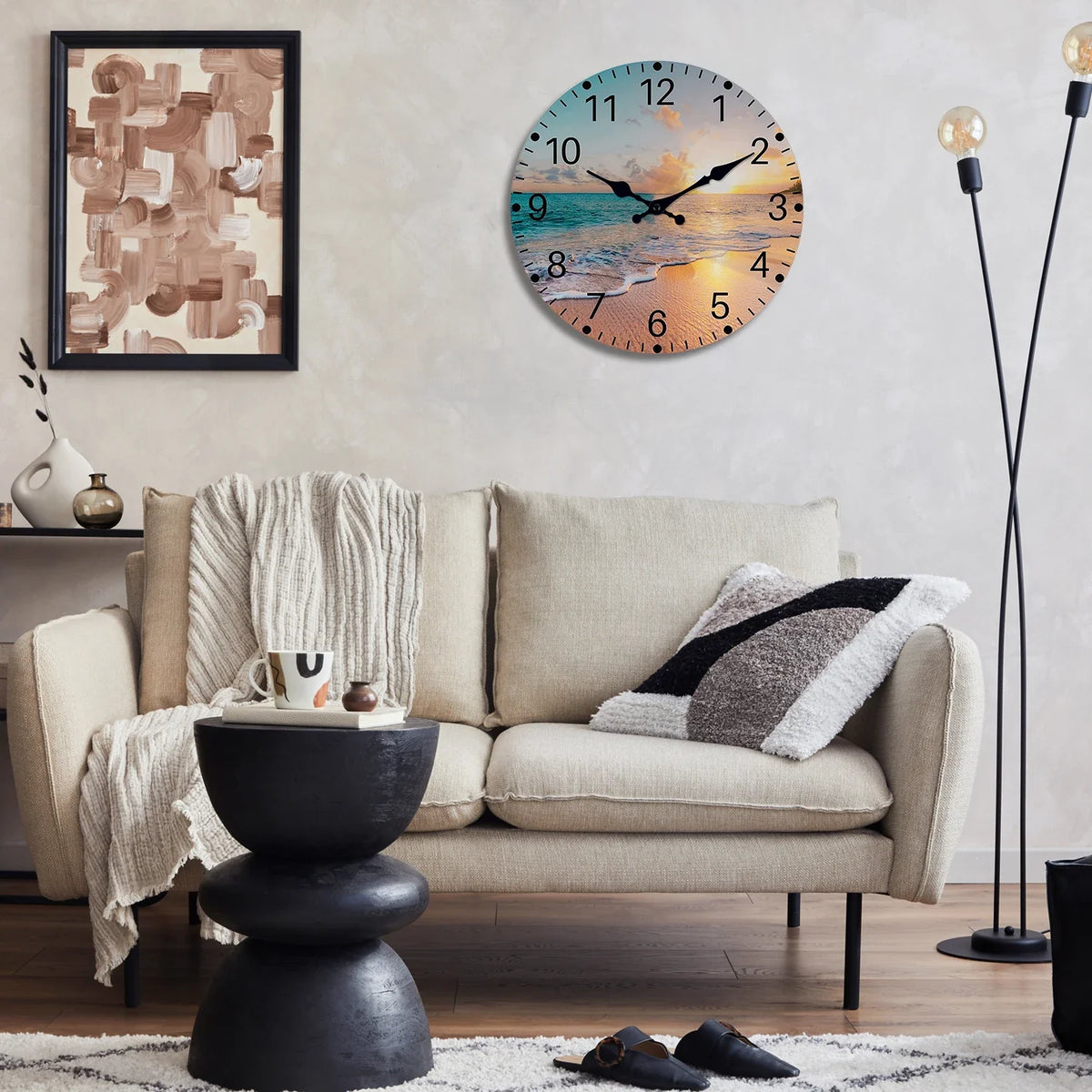 Orologio da parete silenzioso marine e conchiglie