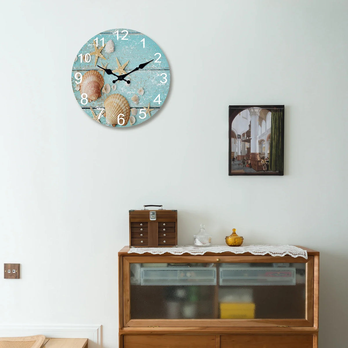 Orologio da parete silenzioso marine e conchiglie