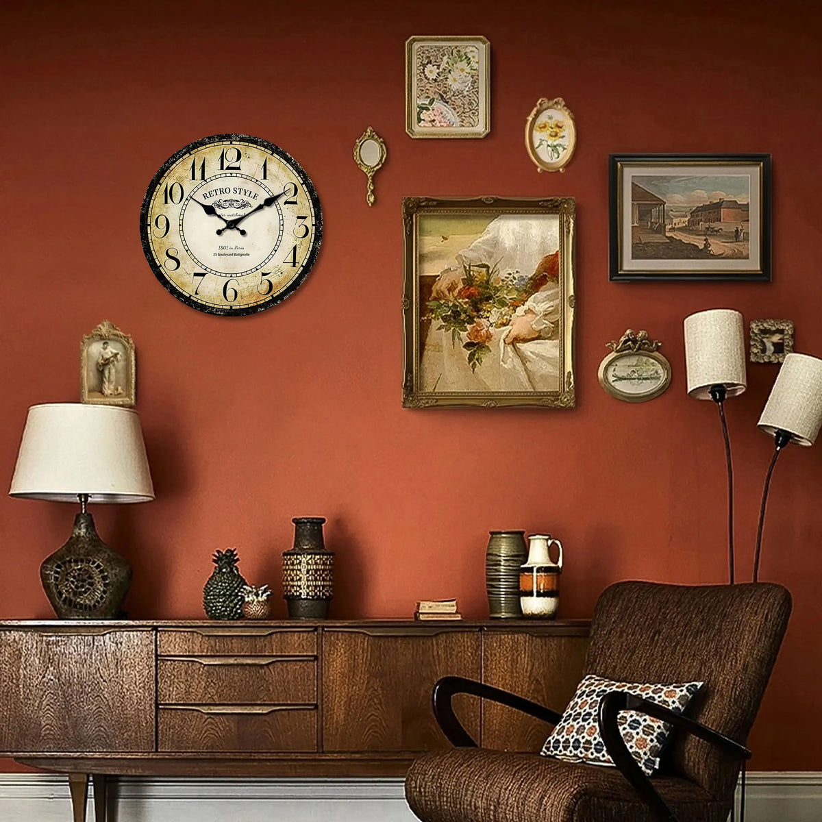 Orologio da parete vintage a tema retro