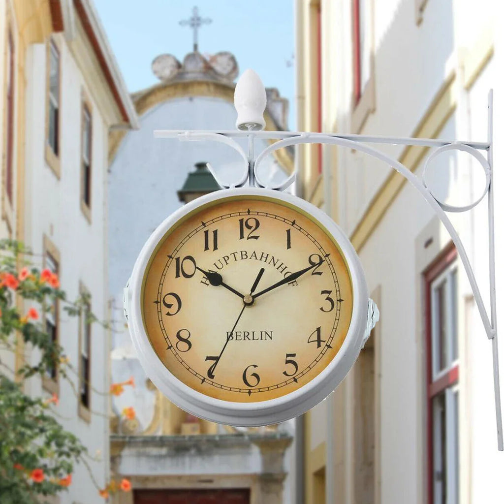 Orologio da parete vintage a tema stazione