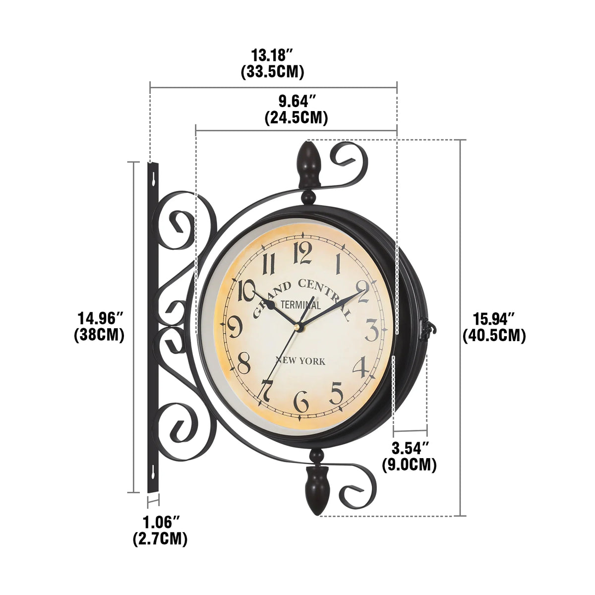 Orologio da parete vintage a tema stazione